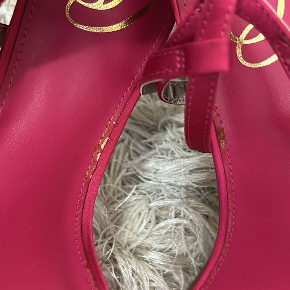 Sam Edelman Daisie Embellished Strappy High Heel Sandals in Fuchsia Satin sz 9.5 - Picture 9 of 14